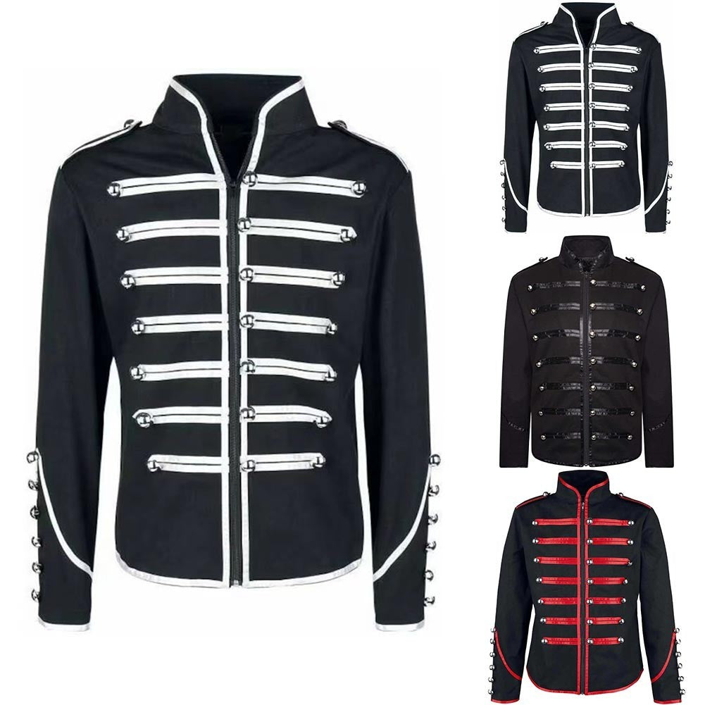 Men's Coat Stand Collar Vacation Autumn Casual Holiday Medieval