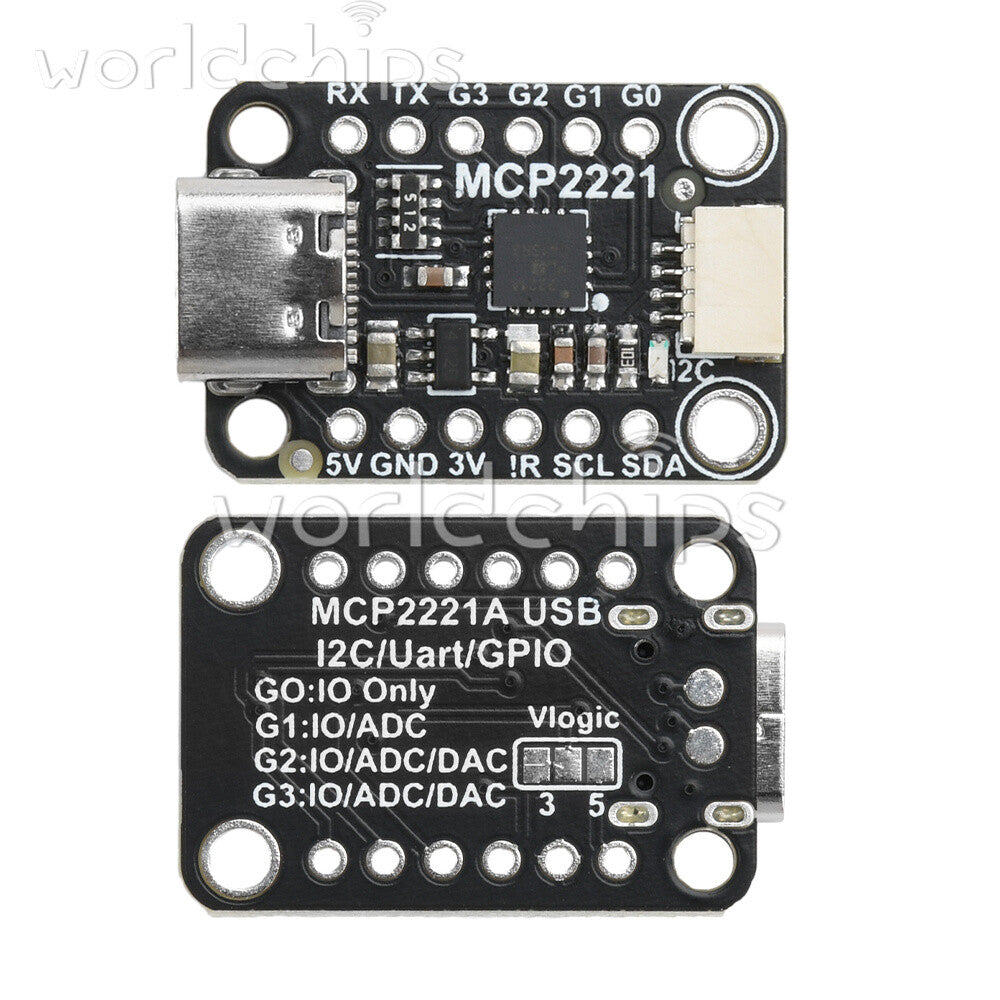 MCP2221A USB to GPIO ADC/I2C Converter Adapter Module Breakout Board Type-C