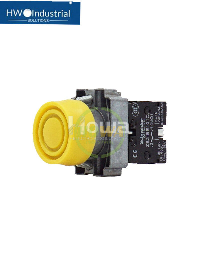 2PC  Yellow Button Switch Contact Self Reset XB2BP51C XB2-BP51C 1NO