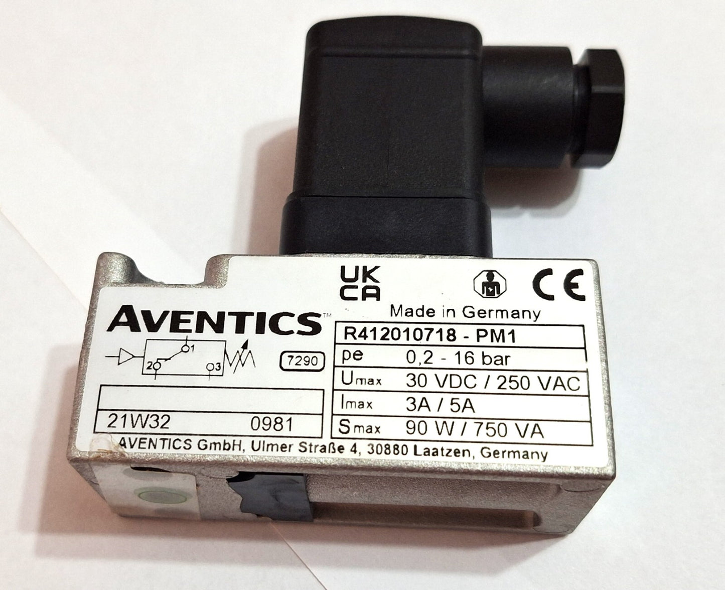 Aventics R412010718 Pneumatic Pressure Switch, 0.2-16 bar Fast delivery