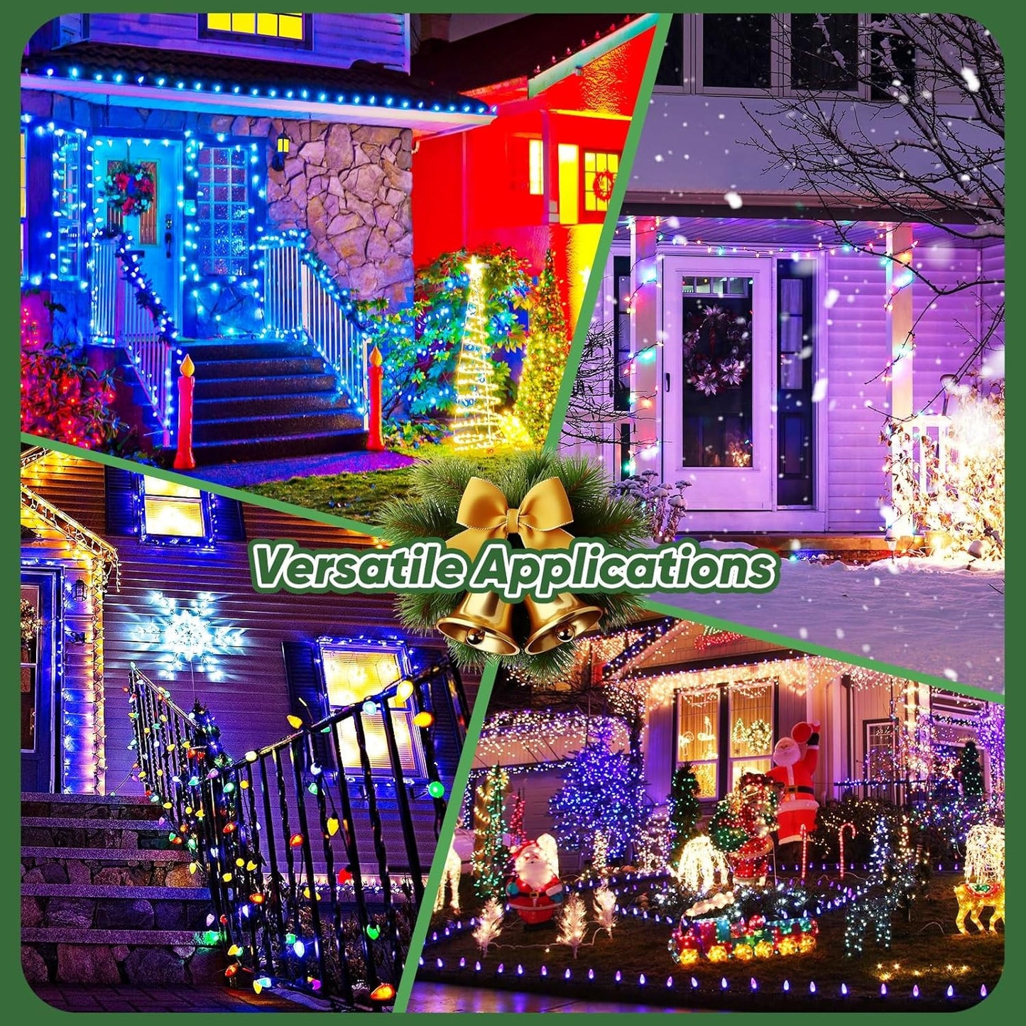 500 FT C9 Cut-to-Length Christmas Lights - Outdoor, E17 Sockets, Green Wire