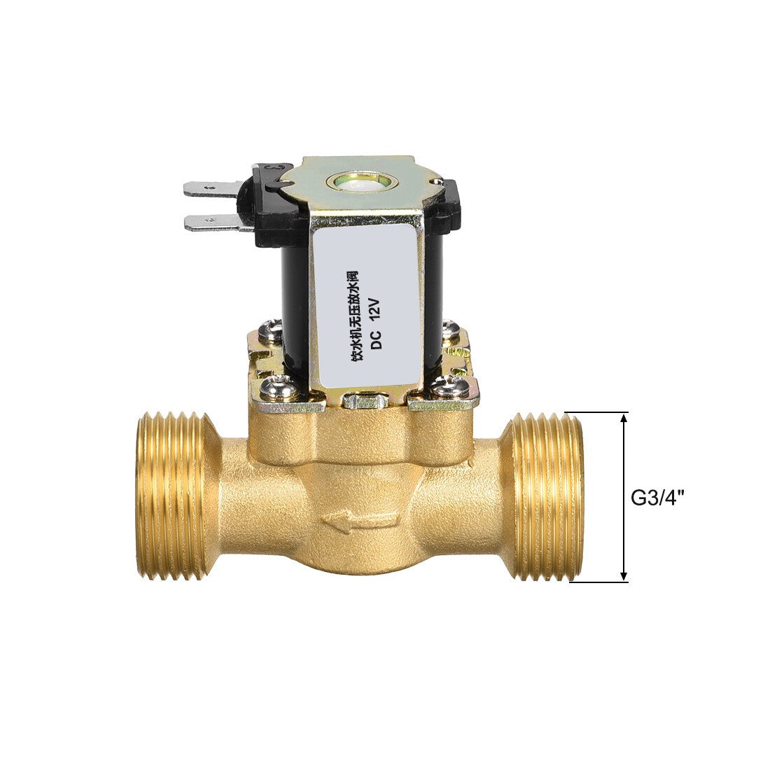 DC12V G3/4 Brass Water Electric Solenoid Valve N/C No Pressure Magnetic Valve