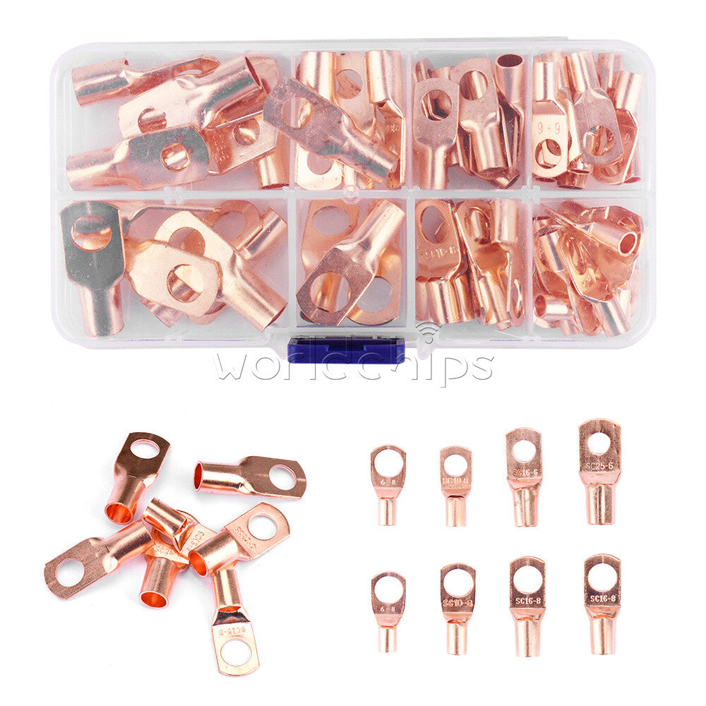 60pcs Wire Terminal Connector SC Ring Terminal Block + 80pcs Heat Shrink Tube