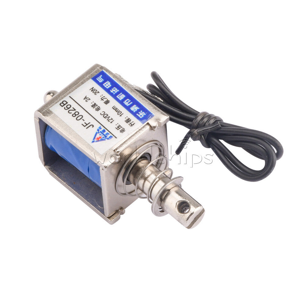 10PC 12V JF-0826B Reset10mm 20N Push Pull Type Open Frame Solenoid Electromagnet