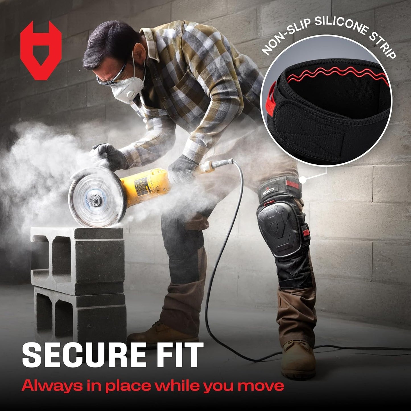 Professional Gel Knee Pads for Work — Heavy Duty Anti-Slip Cap, Extra Dual-Layer