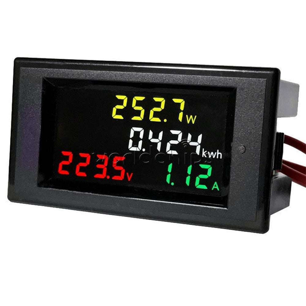 AC 200-450V 100A Digital LCD Voltmeter Ammeter Volt Amp Power Kwh Panel Meter CT