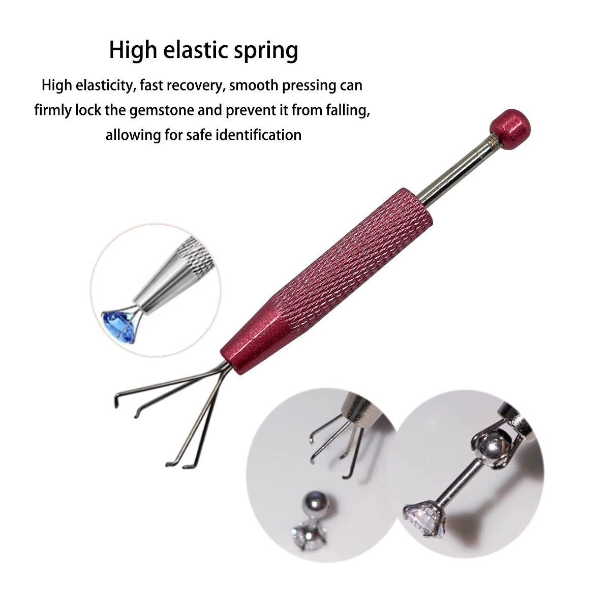 3x/Lot Jewelers Nail Artists Tweezers 4-Claw Clamp Gemstone Holding Tool