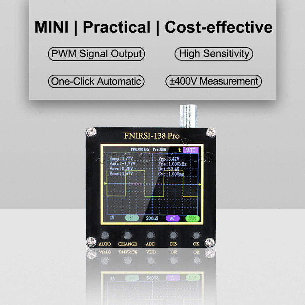 FNIRSI-138 PRO Digital Handheld Oscilloscope 200KHz Analog Bandwidth 3.3V