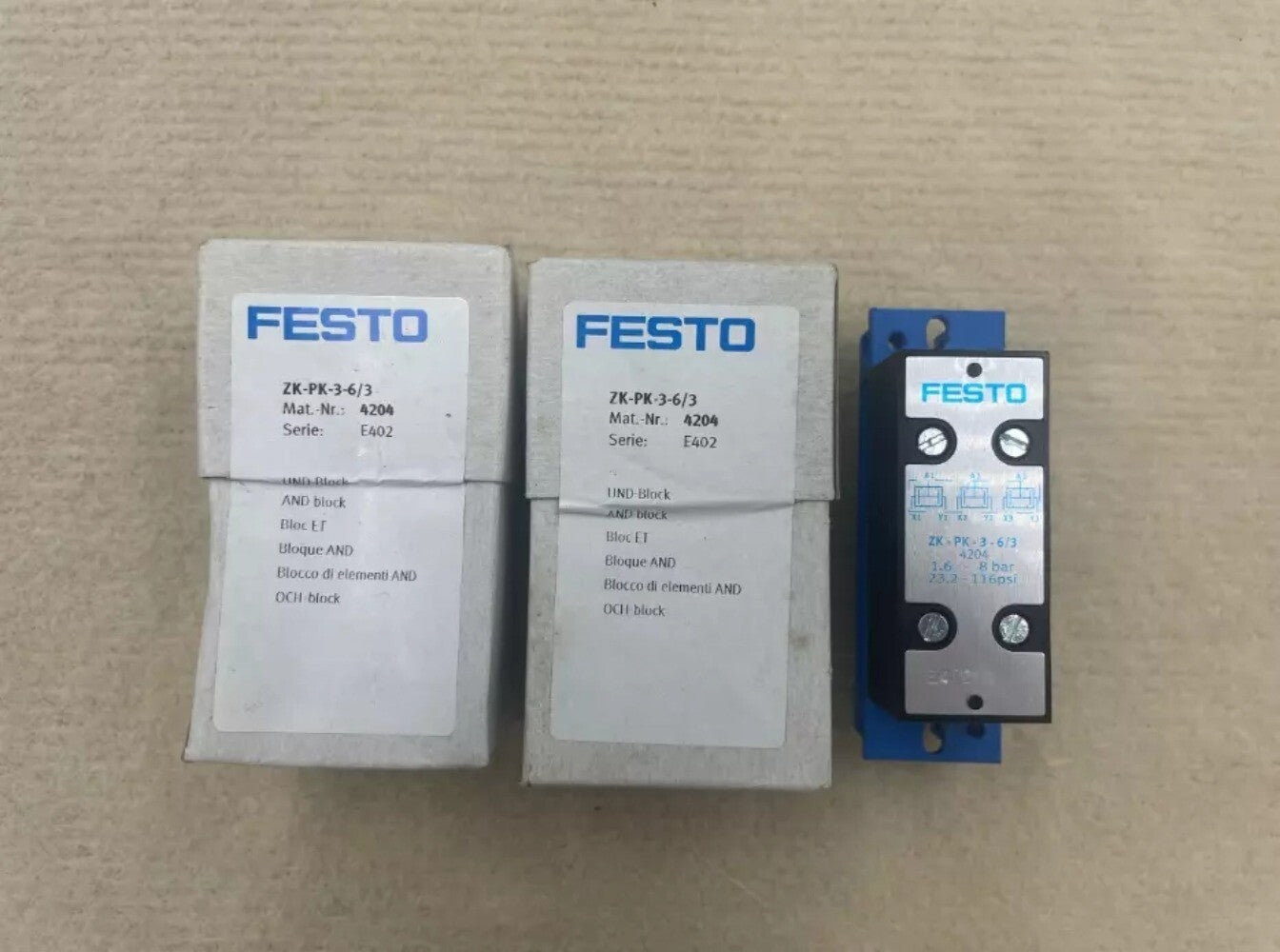1PC For Festo ZK-PK-3-6/3 4204 AND Gate Pneumatic Valve