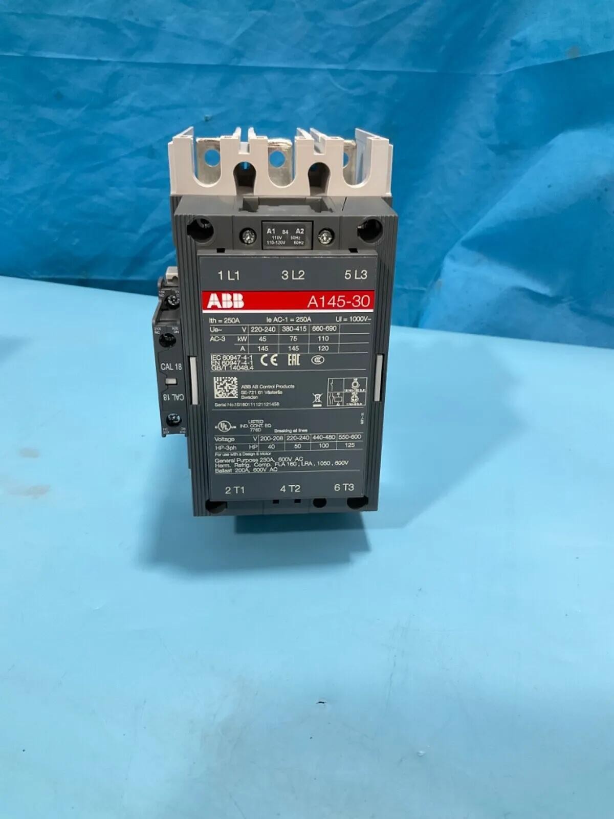 1PC  Boxed ABB A145-30-11-84 3P 120 V coil Contactor