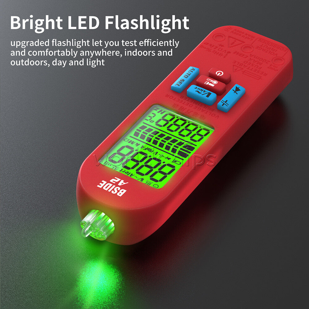 BSIDE A2 Digital Multimeter Voltmeter Auto Range DC/AC Voltage Resistance Tester