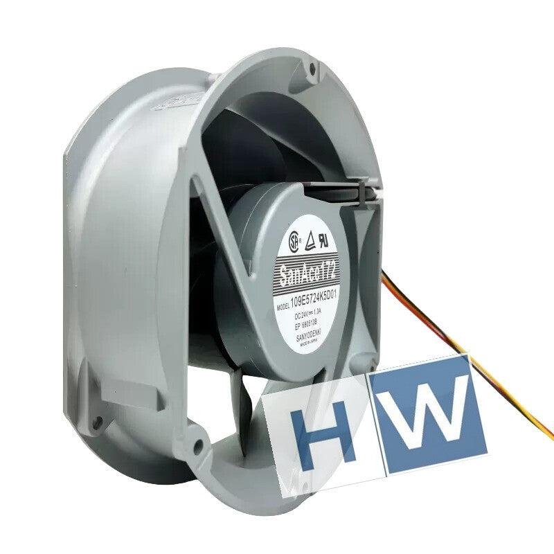 Sanyo 109E5724K5H01 1.3A DC24V 17251 3-wire Aluminum Framed Dissipation Fan 17CM