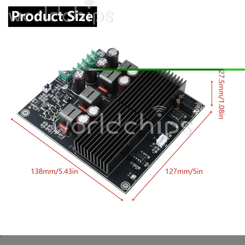 Dual Core TPA3255 HiFi Stereo 2CH Class D Audio Power Amplifier Board 2*600W