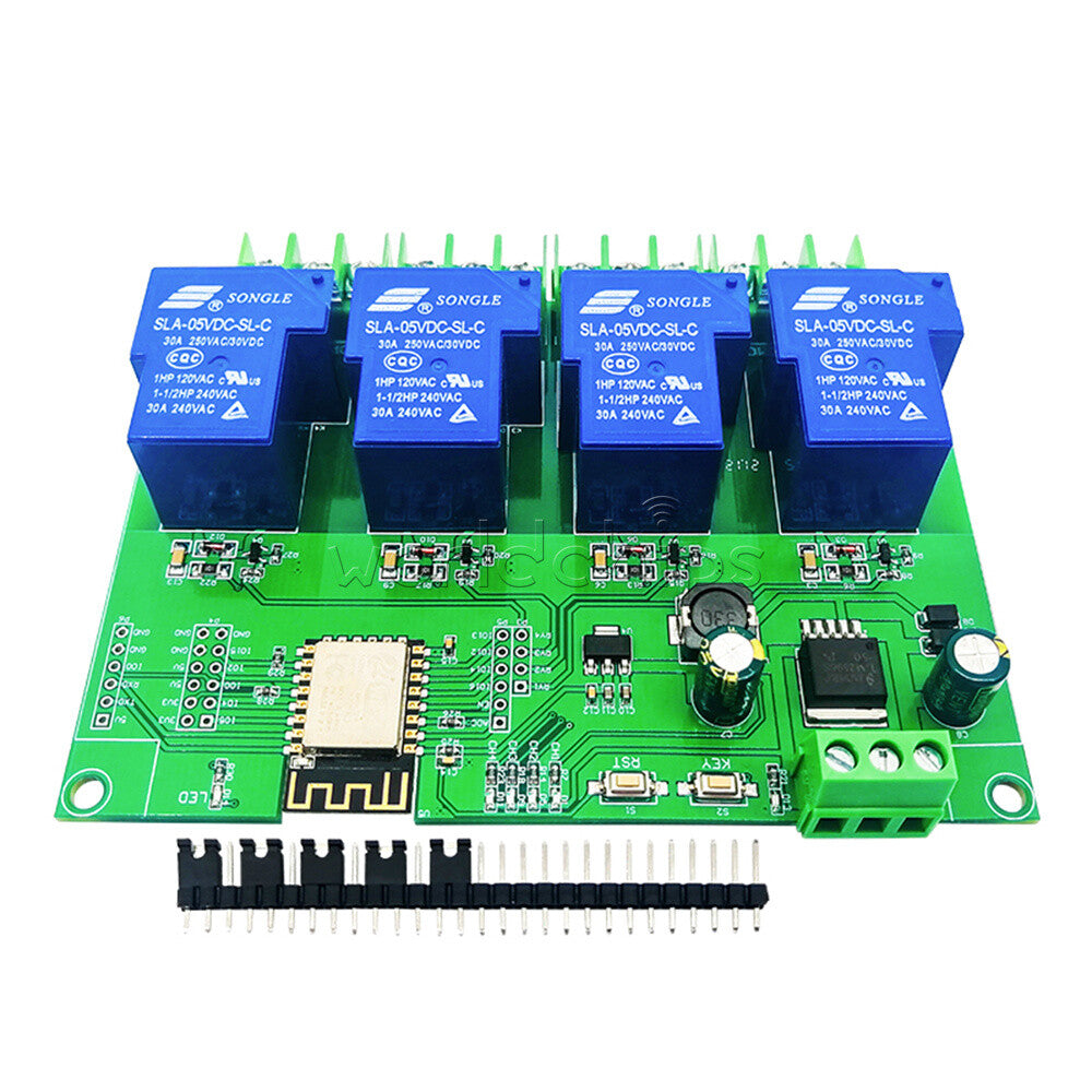 ESP-12F Power Supply Development Board DC7-28V 5V ESP8266 4CH 30A Relay Module