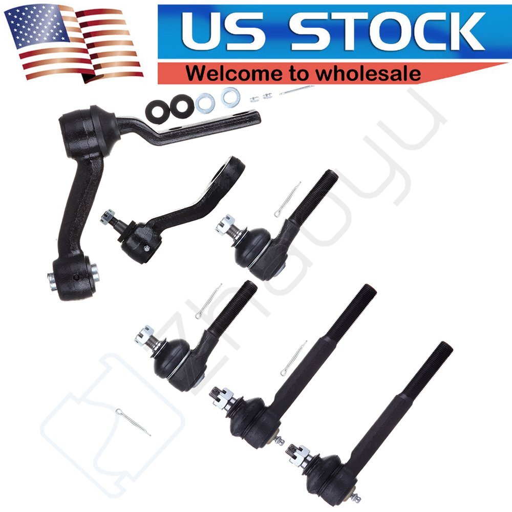 6x Front Inner Outer Tie Rods Pitman Idler Arm Fits 95-00 01 02 Lincoln Town Car