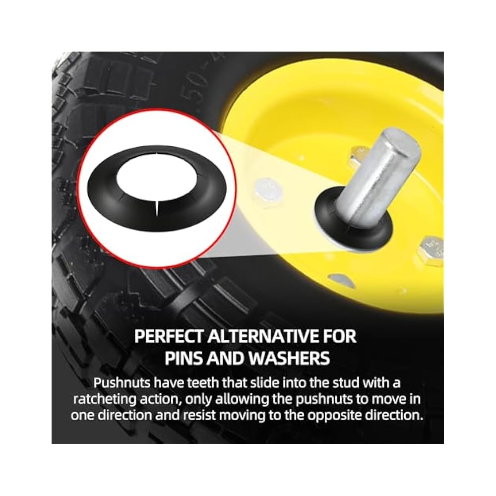 8-Pack Spring Steel Push-On Pushnuts, Fits 5/8" Dolly Axle Rods