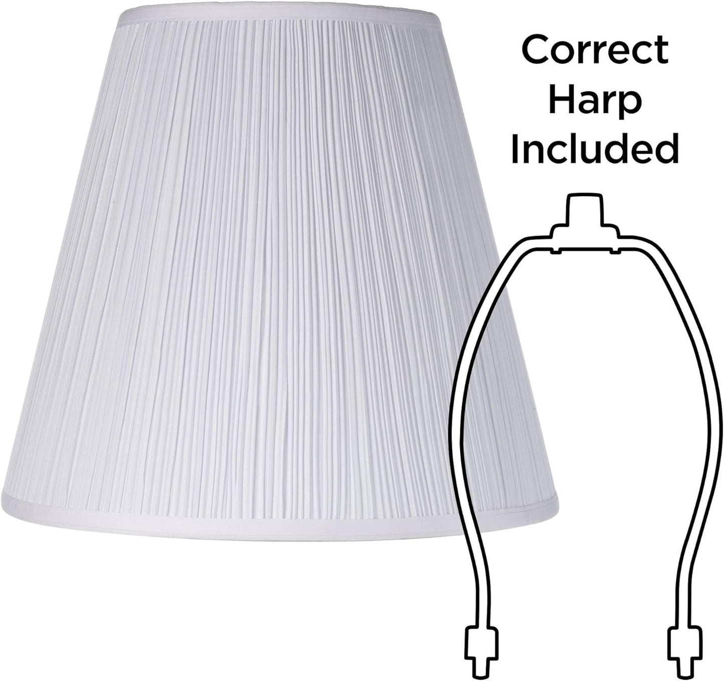 Large Mushroom Pleated Lamp Shade, 9x16x14.5 Inch - Spider Fit with Harp