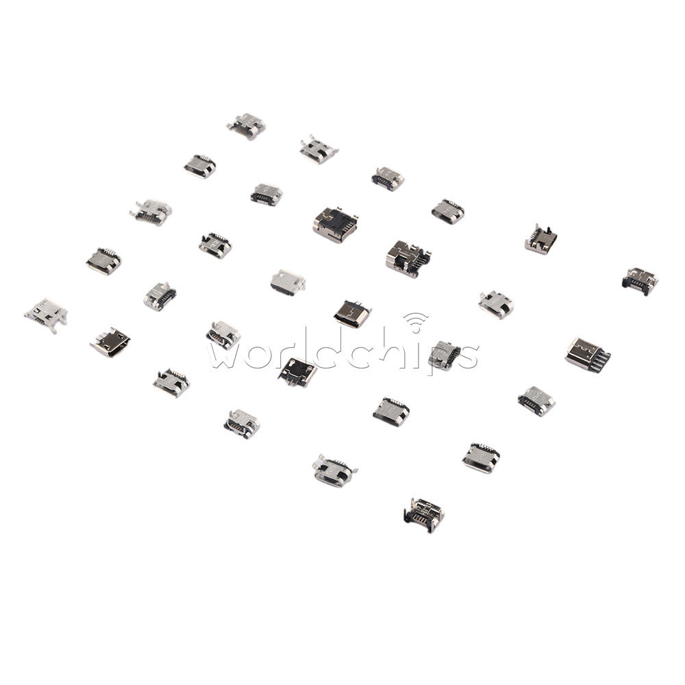 240PCS 24 Kinds Of Micro USB Female Plug Boxed Android Charging Tail Plug