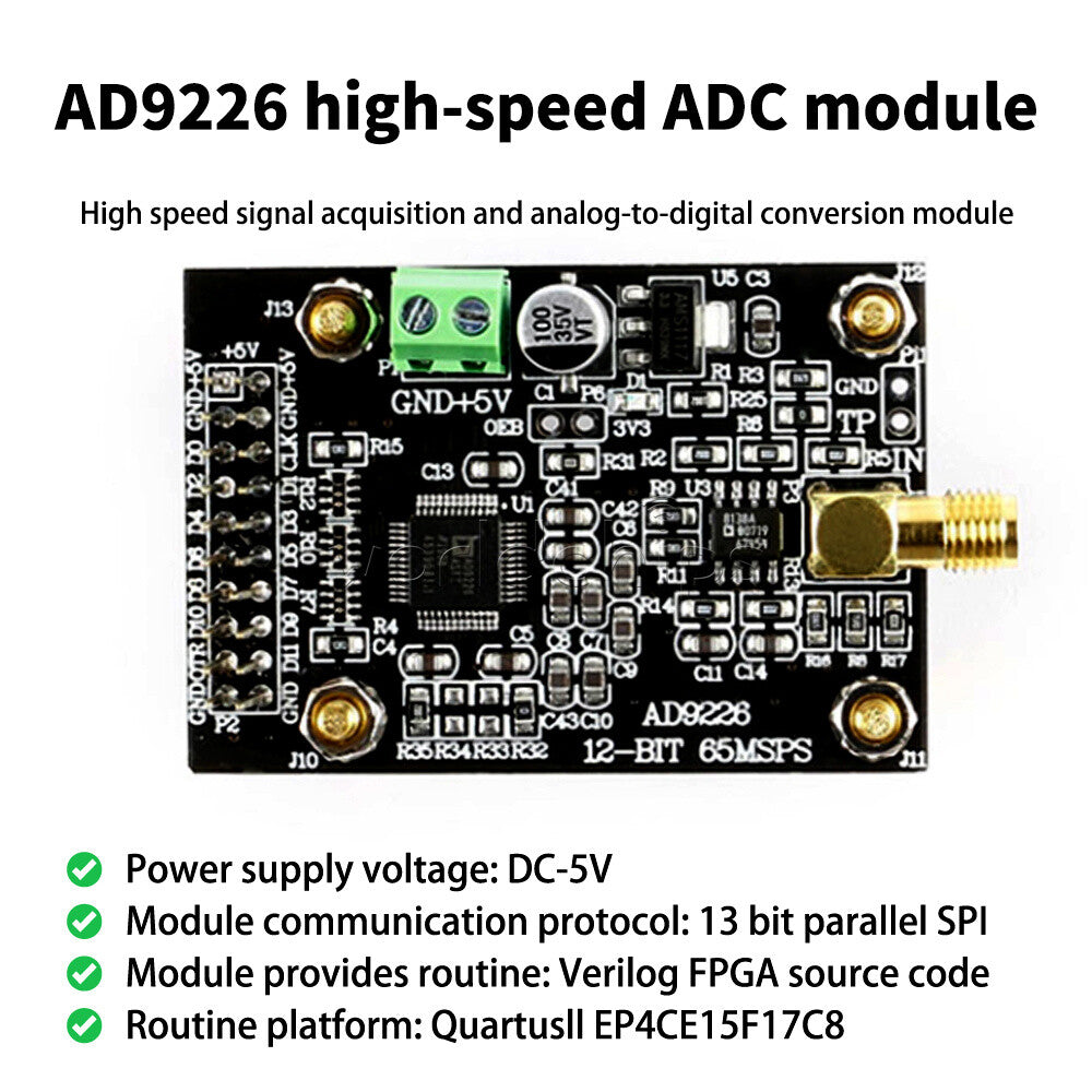 AD9226 High-Speed ADC Module 65M Acquisition For FPGA Development
