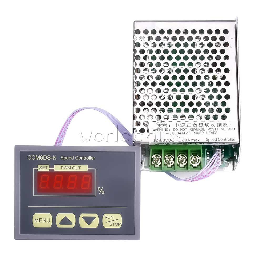 DC 12V-80V 30A Digital Display PWM DC Motor Governor Controller High Power