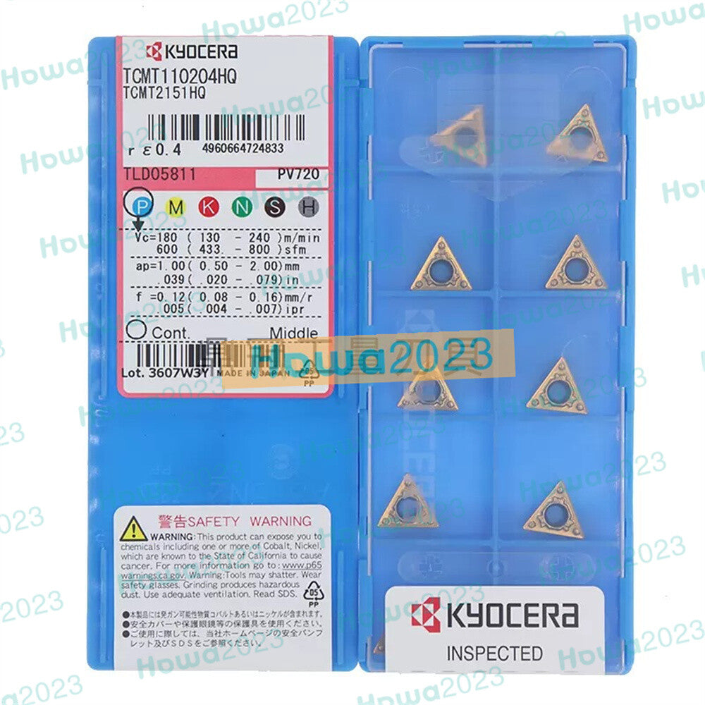 10Pieces/Box Kyocera TCMT110204HQ PV720 TCMT2151HQ Carbide inserts Turning Blade