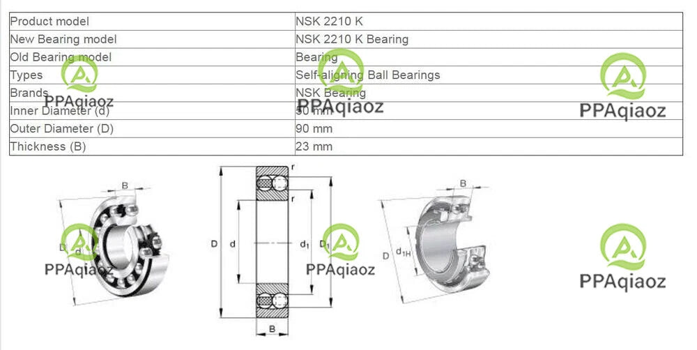 1PC NSK 2210 K Self-Aligning Ball Bearings 50x90x23mm #P