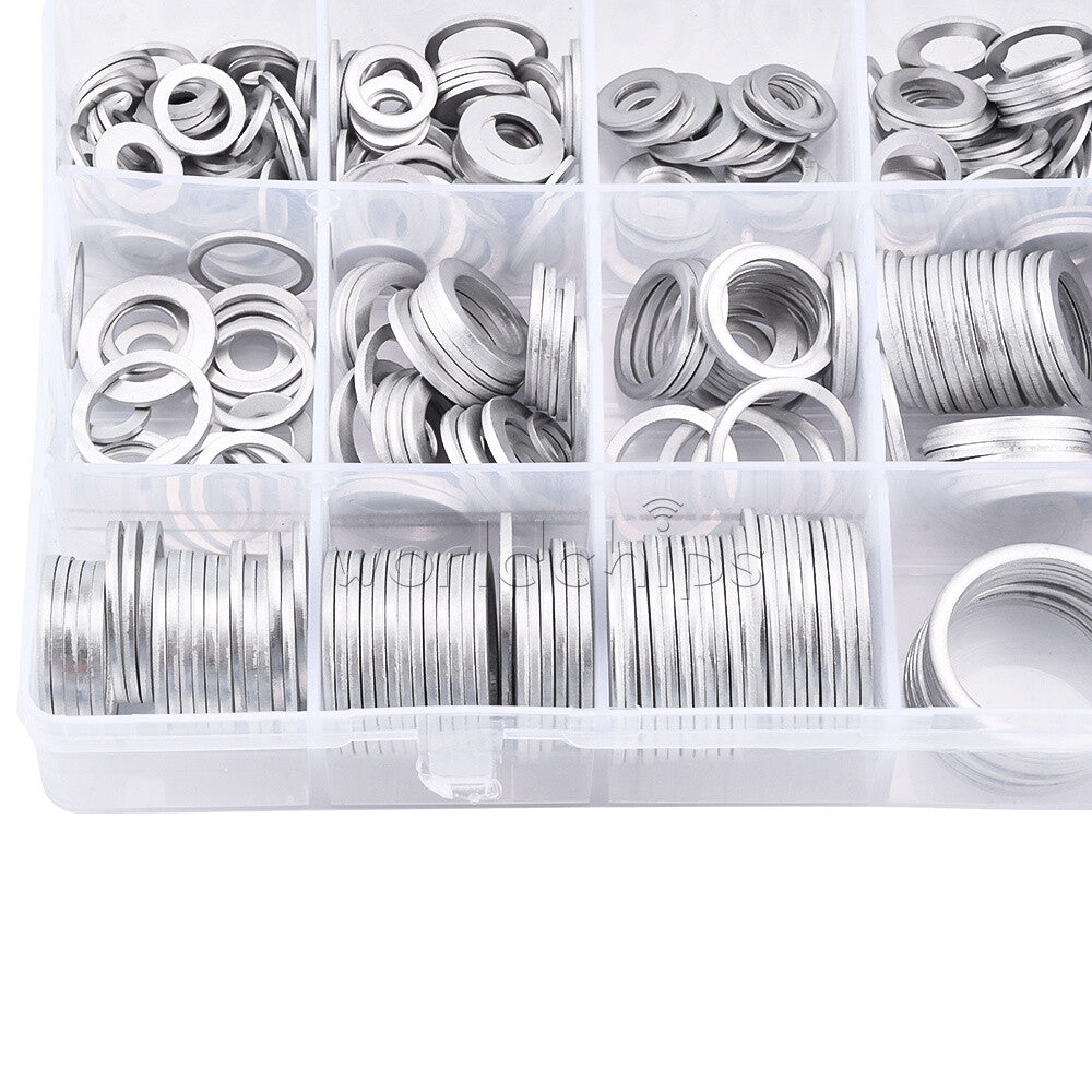 450PCS Set Oil Drain Plug Aluminum Washer Gasket Washer Sealing Ring Assortment