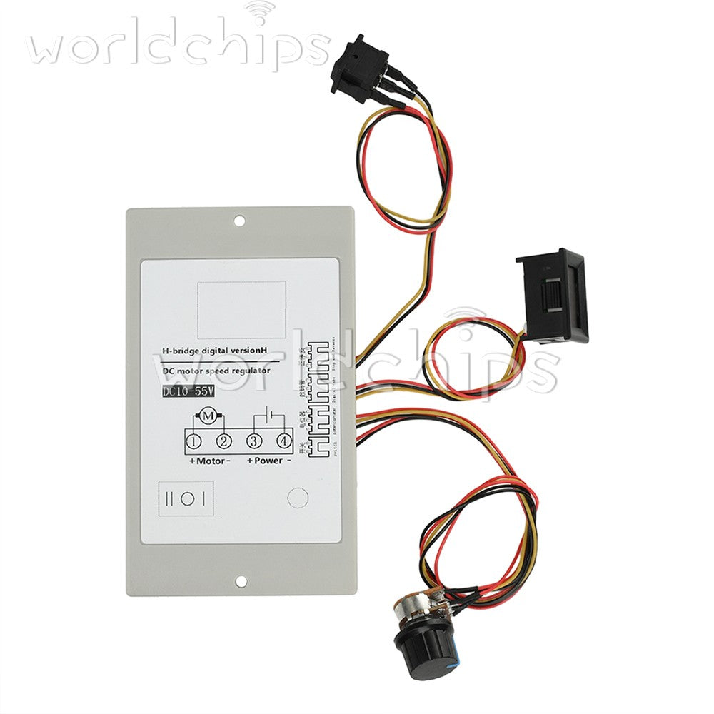 DC 10-55V 20A H-Bridge DC Brushed Motor Speed Controller with Digital Tachometer