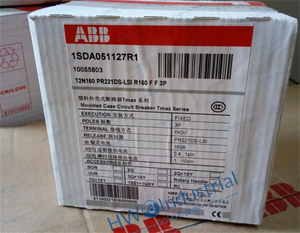 1/Piece T2N160 PR221DS-LSI R160 F F 3P 160A  ABB Molded Case Circuit Breaker