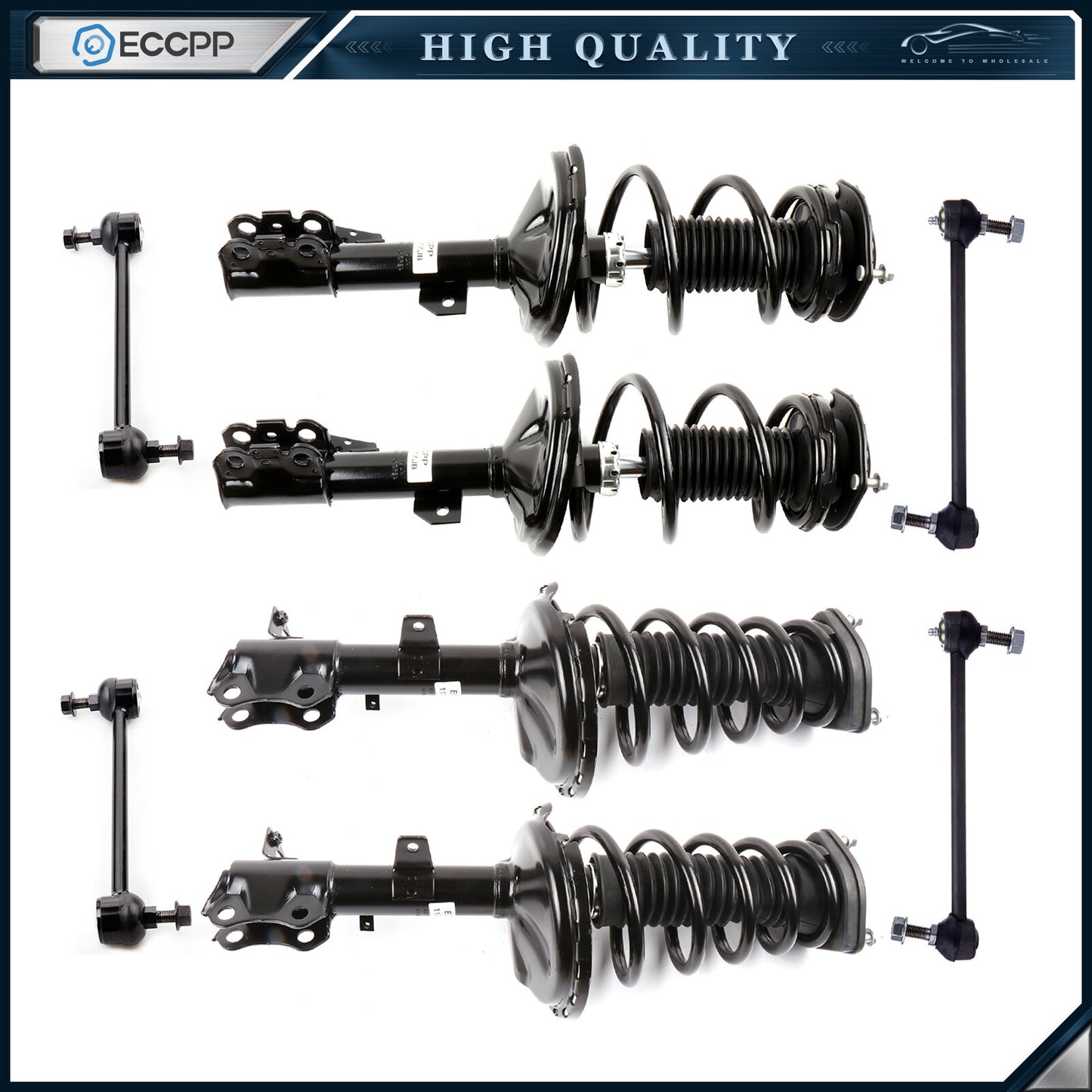 Front Rear Struts Sway Bars for Toyota Highlander Lexus RX330 RX350 RX400h AWD