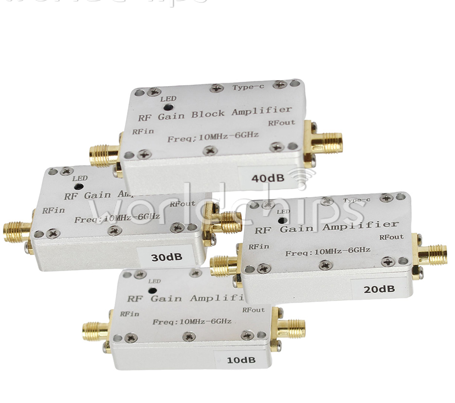 LNA 10M-6GHz RF Gain Amplifier 10DB 20DB 30DB 40DB High Flatness RF Power Amp