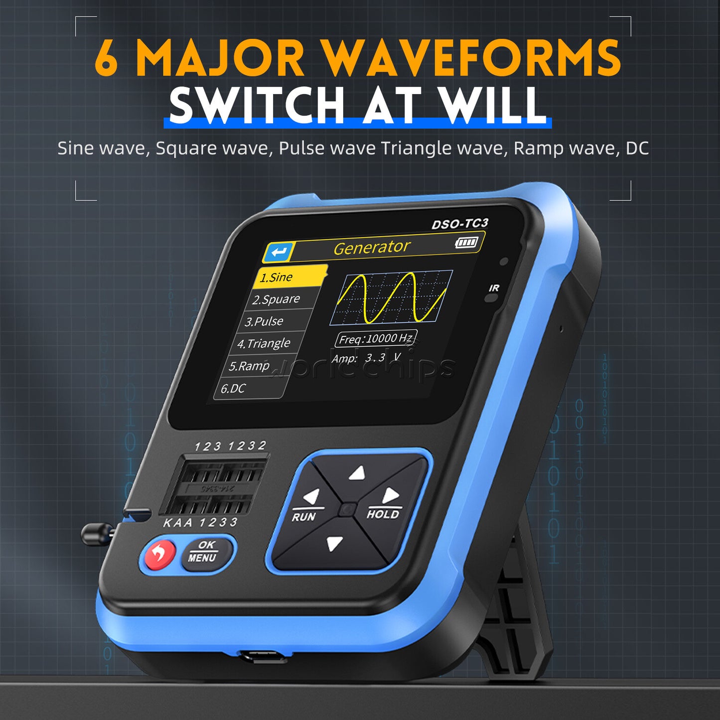 DSO-TC3 500kHz Handheld Digital Oscilloscope Transistor Tester Signal Generator
