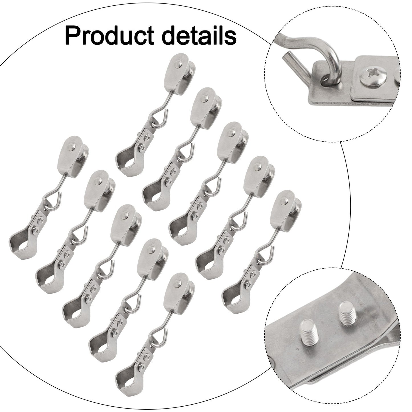 For Shade Sail Installation Hardware with Stainless Steel Pulley and Clamps