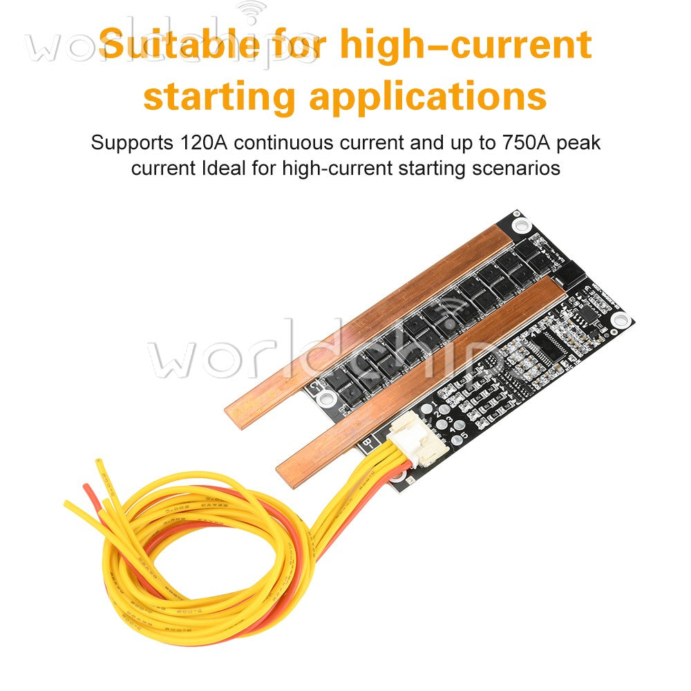 3S 4S 120A Continuous Current Same-Port Balanced Li-ion Battery Protection Board