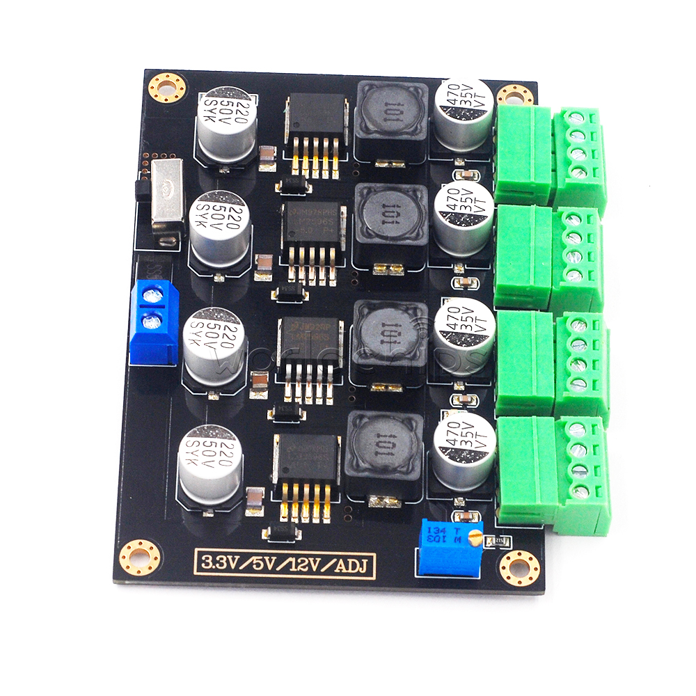 LM2596 Multi Channel Switching Power Supply Board 3.3/5/12V Adjustable Voltage