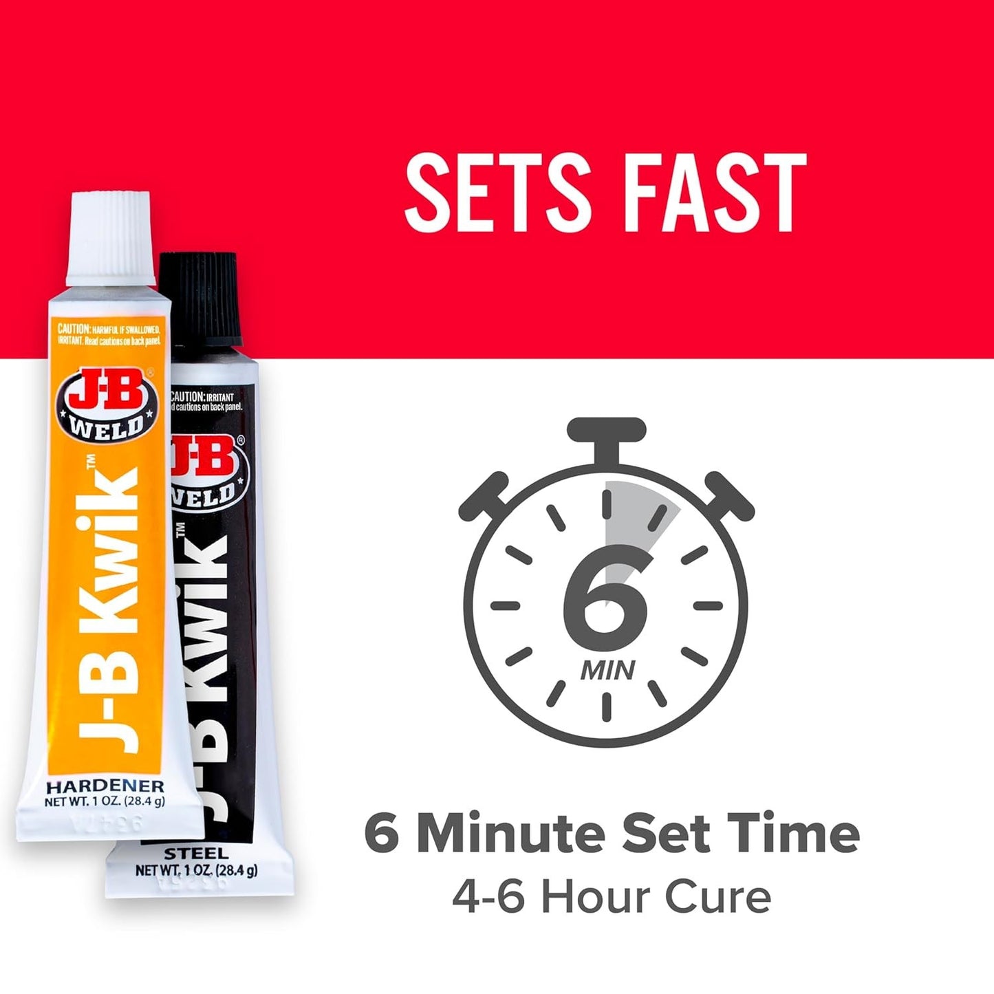 KwikWeld Steel Reinforced Epoxy, 2 oz, Quick-Setting for Metal, Ceramic, Plastic