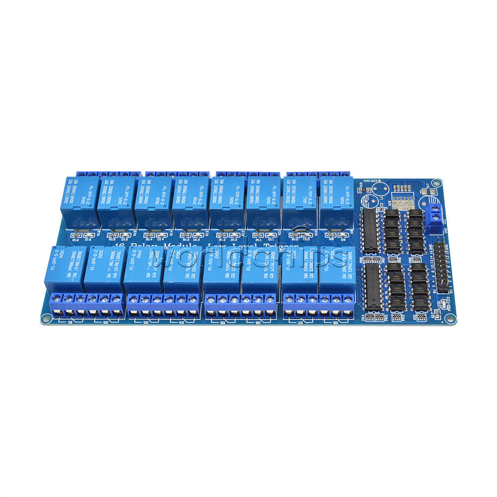 16-CH 16-Channel 5V Relay Board Module Optocoupler Power Supply Arduino PIC ARM