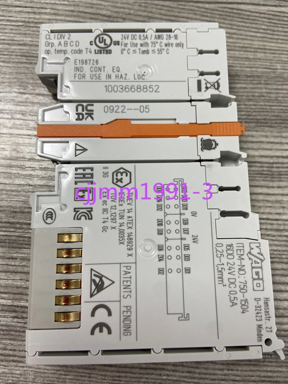 WAGO I/O 750-1504 16-Channel 24VDC 0.5A Digital Output PLC I/O Module