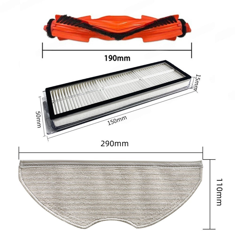 Robot Vacuum Accessories Set for Xiaomi S40 OV81 Main Brush Side Brushes