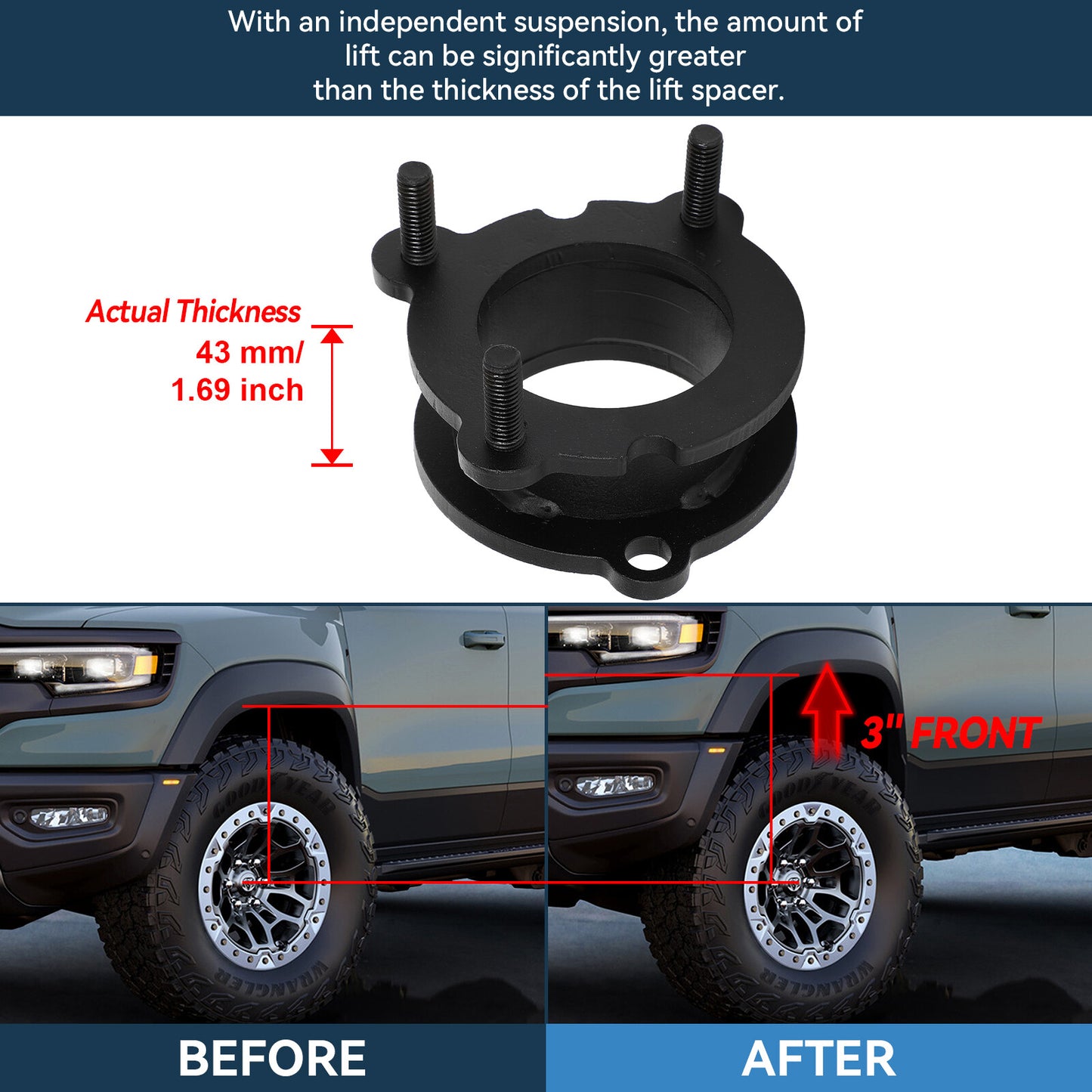 ECCPP 3" Front & 3" Rear Leveling Lift Kit For Chevrolet Trailblazer GMC Envoy