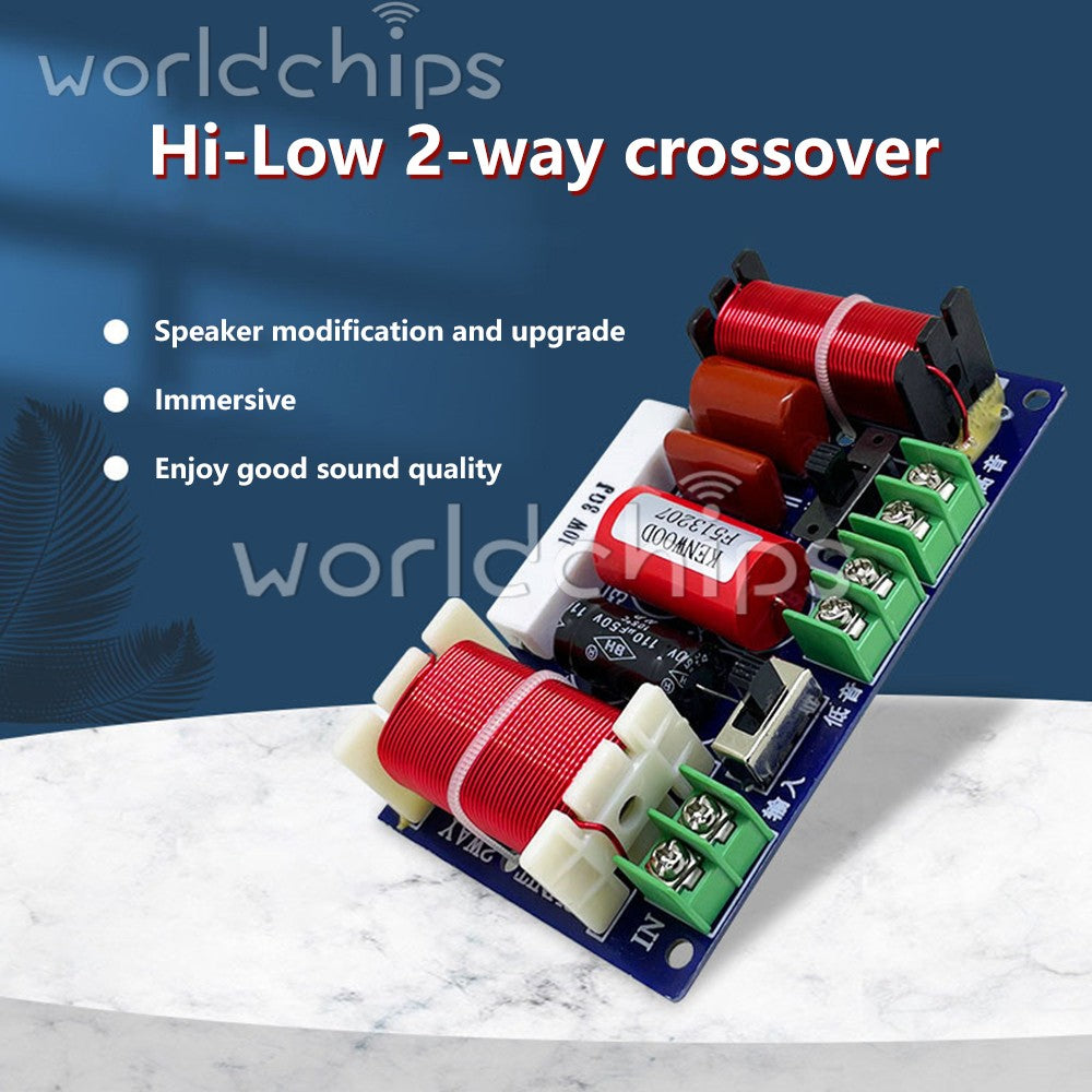 2Way 250W Hi-Fi Audio Speaker Treble Bass Home Speakers Filter Frequency Divider