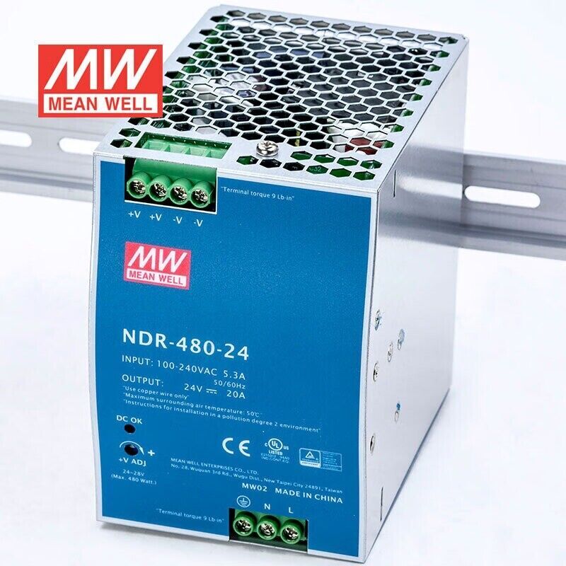 Mean Well NDR-480-24 Industrial DIN rail power supply ping
