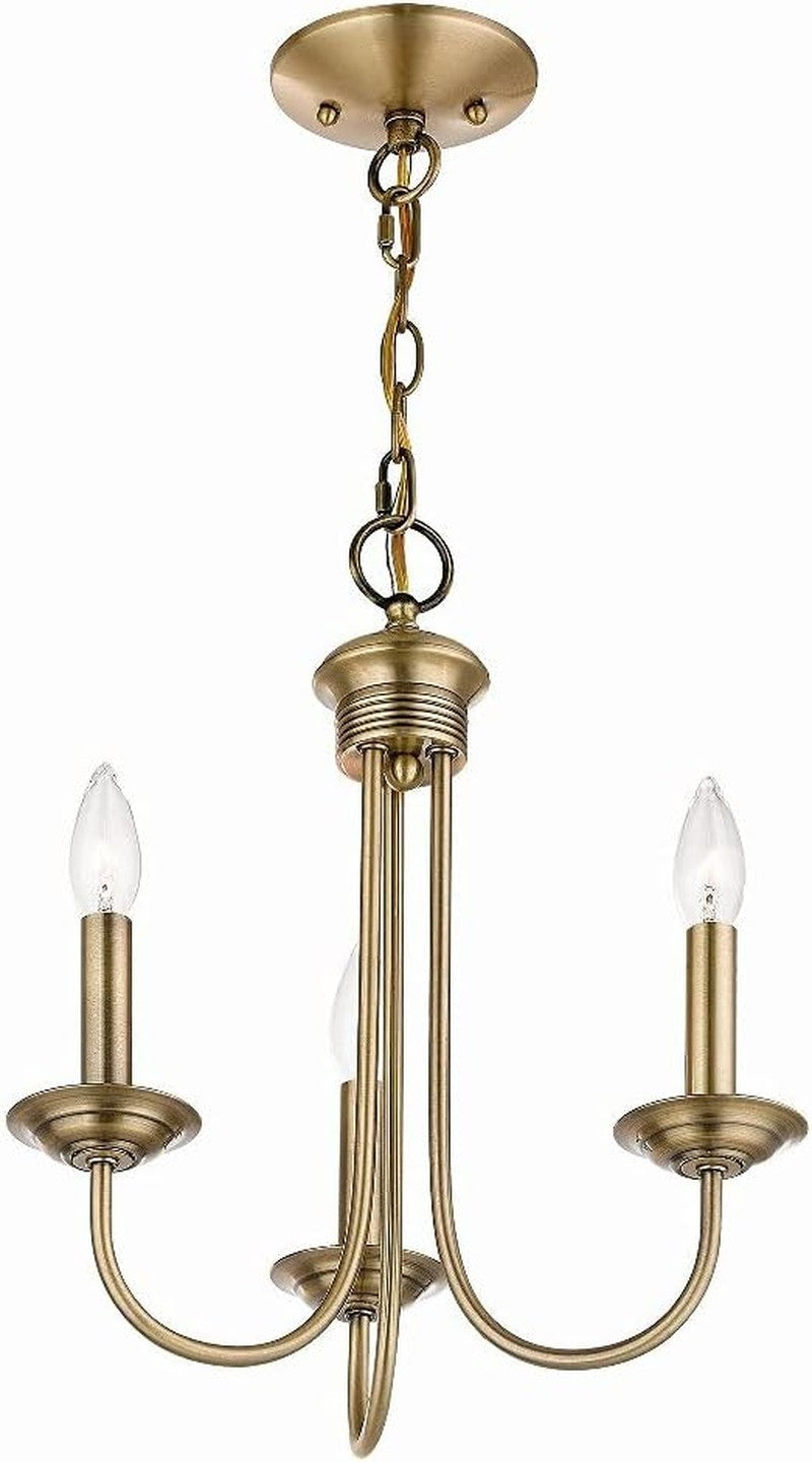 Steel 3-Light Chandelier, Black Ceiling Fixture for Living Room or Bedroom