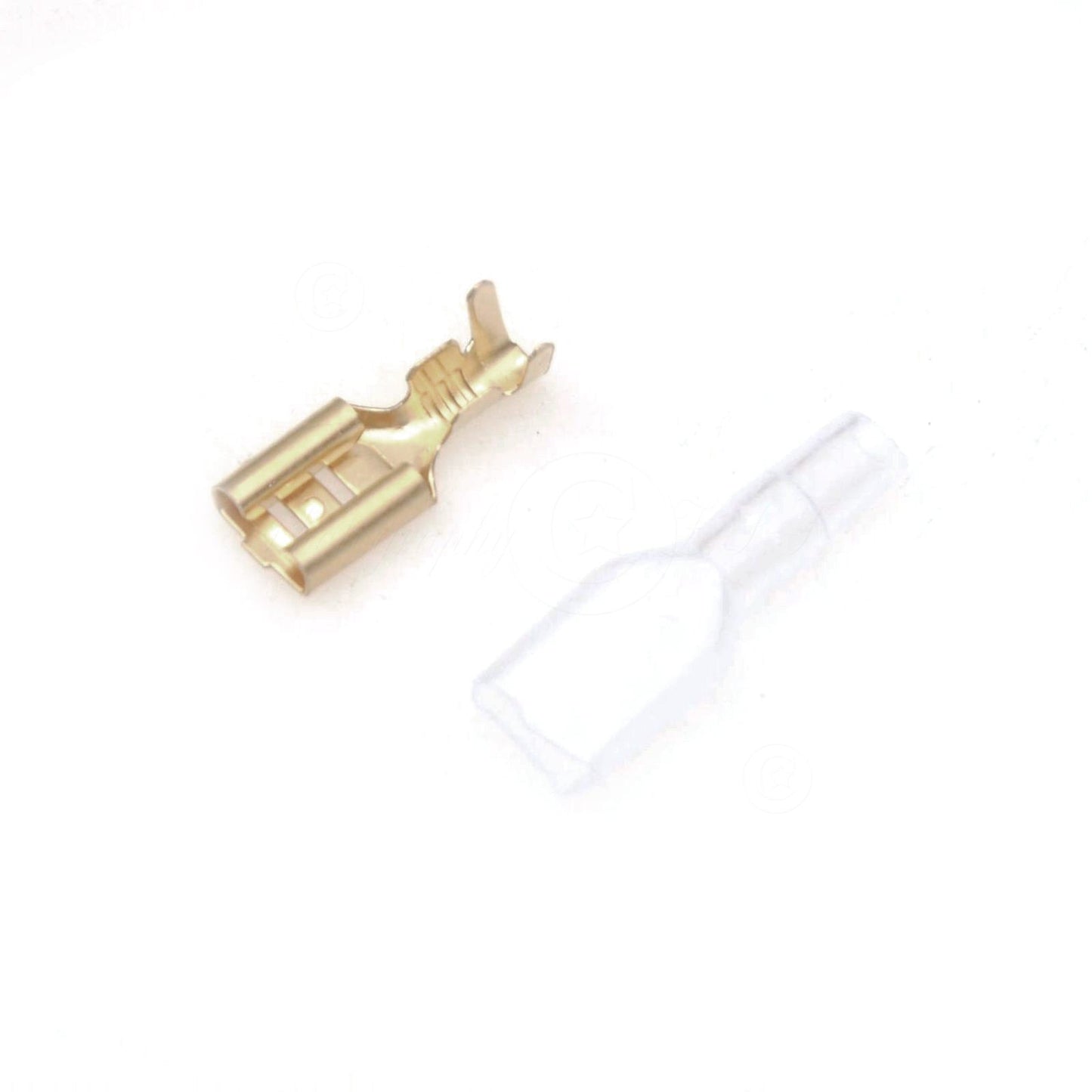 50Pcs Brass 6.3mm Terminal Electrical Wire Connector Crimp Insert Spring +Sheath