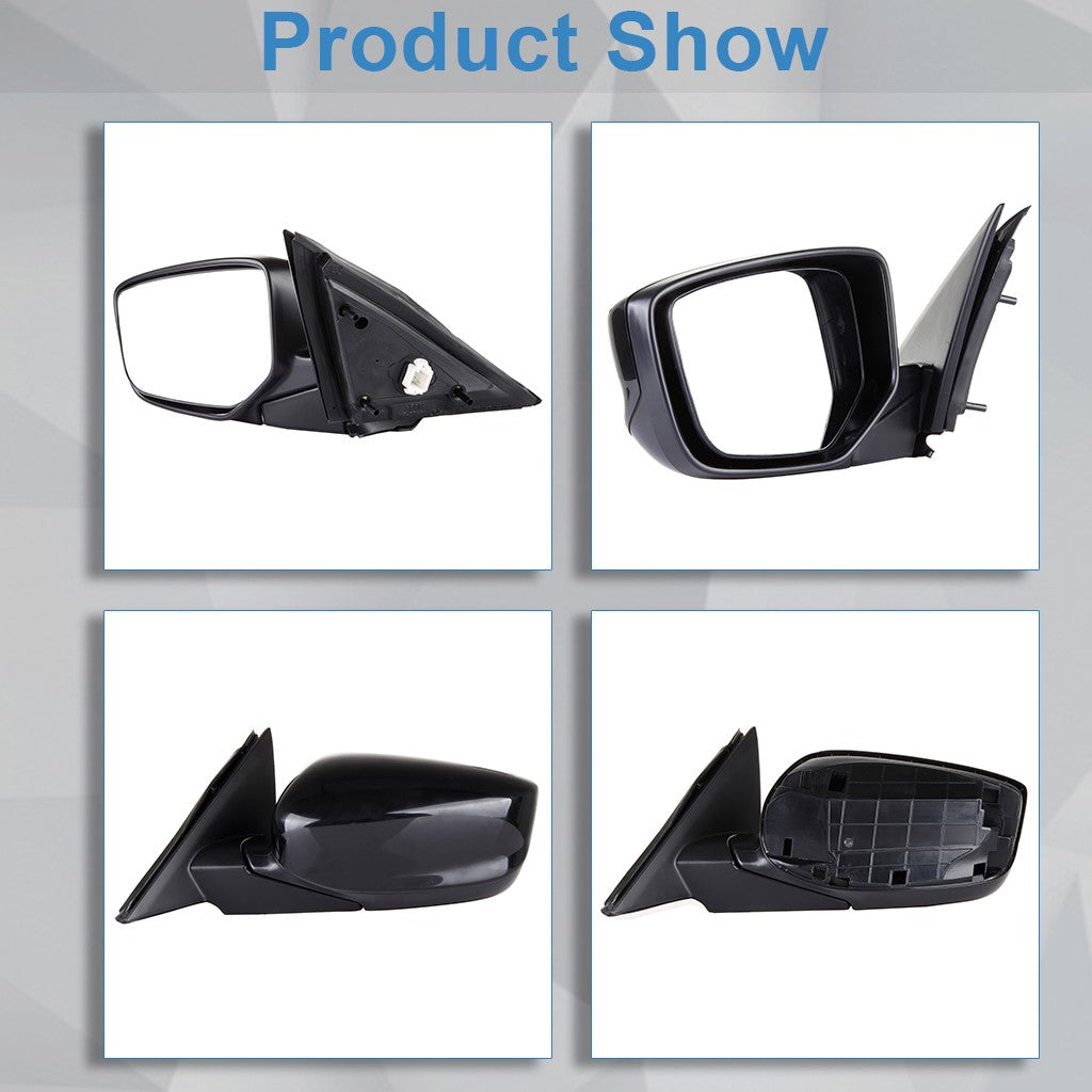 Pair Side View Power Mirrors LH & RH Set For 08-12 Honda Accord Sedan Smooth