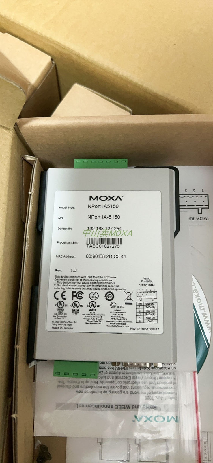 1pcs  MOXA NPort IA5150 Server