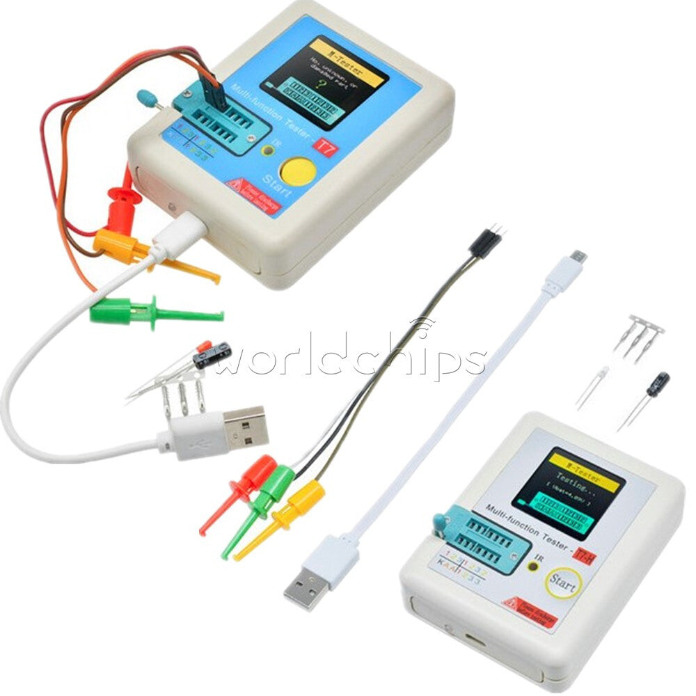 C-T7-H high precision transistor tester 1.8 inches Capacitance Meter + Cable Kit