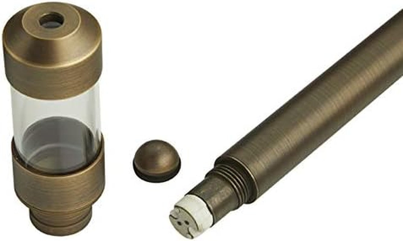 12V Flat Hat Brass Path Light, 25" Tall - 5" Shade, 3W 2700K LED