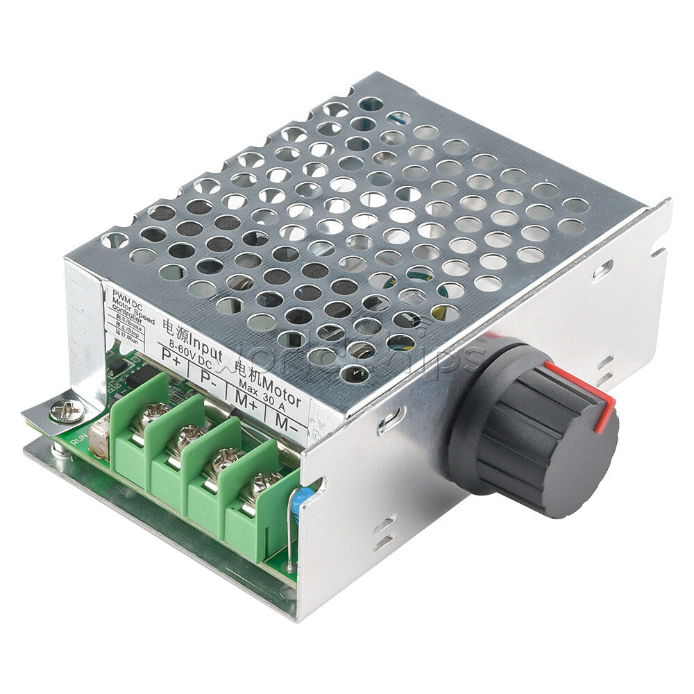 DC 8V-60V PWM DC Brush Brushed Motor Governor LED Dimming Controller 30A