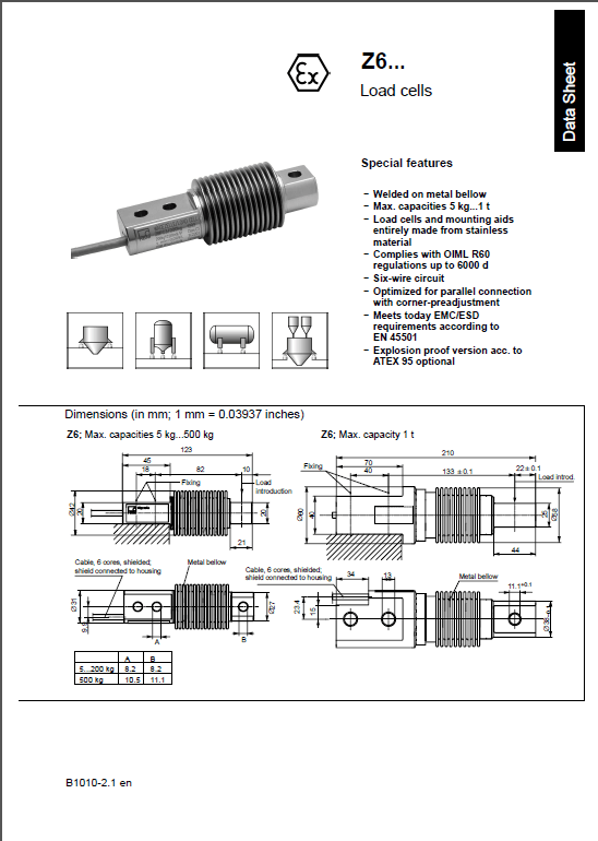 HBM Weighing Sensor Z6FD1 200KG Z6FD1/200kg